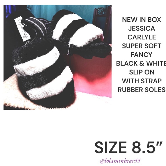 NEW IN BOX JESSICA CARLYLE SUPER SOFT FANCY BLK/WHITE SLIP ON SLING BACK SHOES - Picture 5 of 16